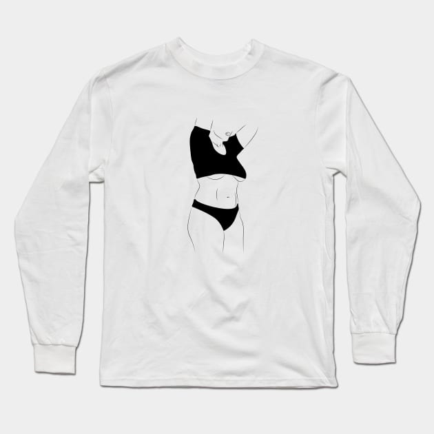 woman silhouette Long Sleeve T-Shirt by Leticia Diab